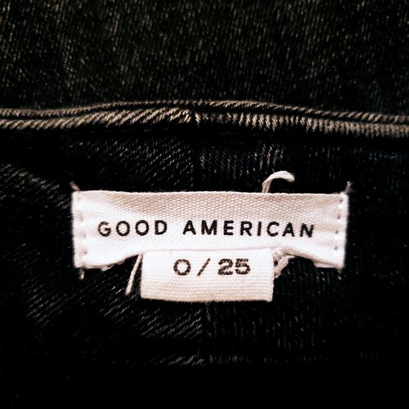 GOOD AMERICAN Skinny Jeans, Black Cotton High Rise Button Fly Pocket Casual 0/25 - Picture 10 of 16
